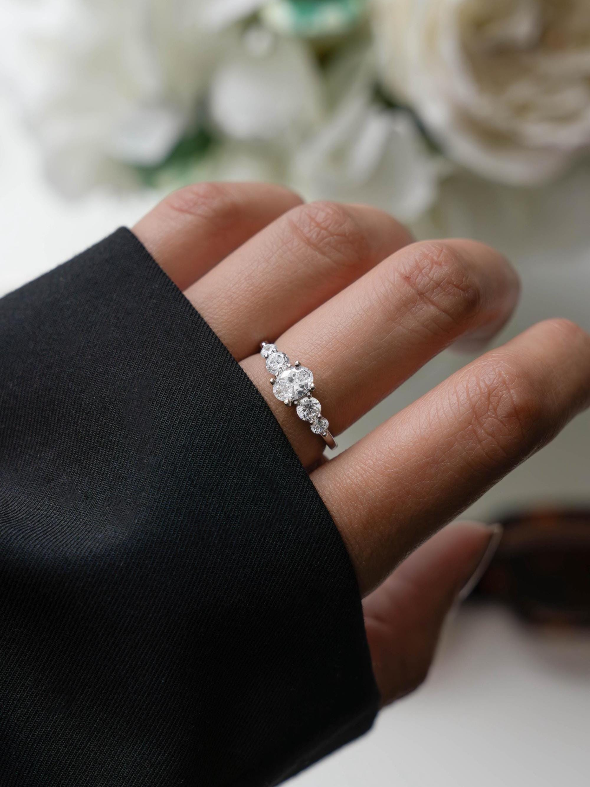 White Opal Oval Ring
